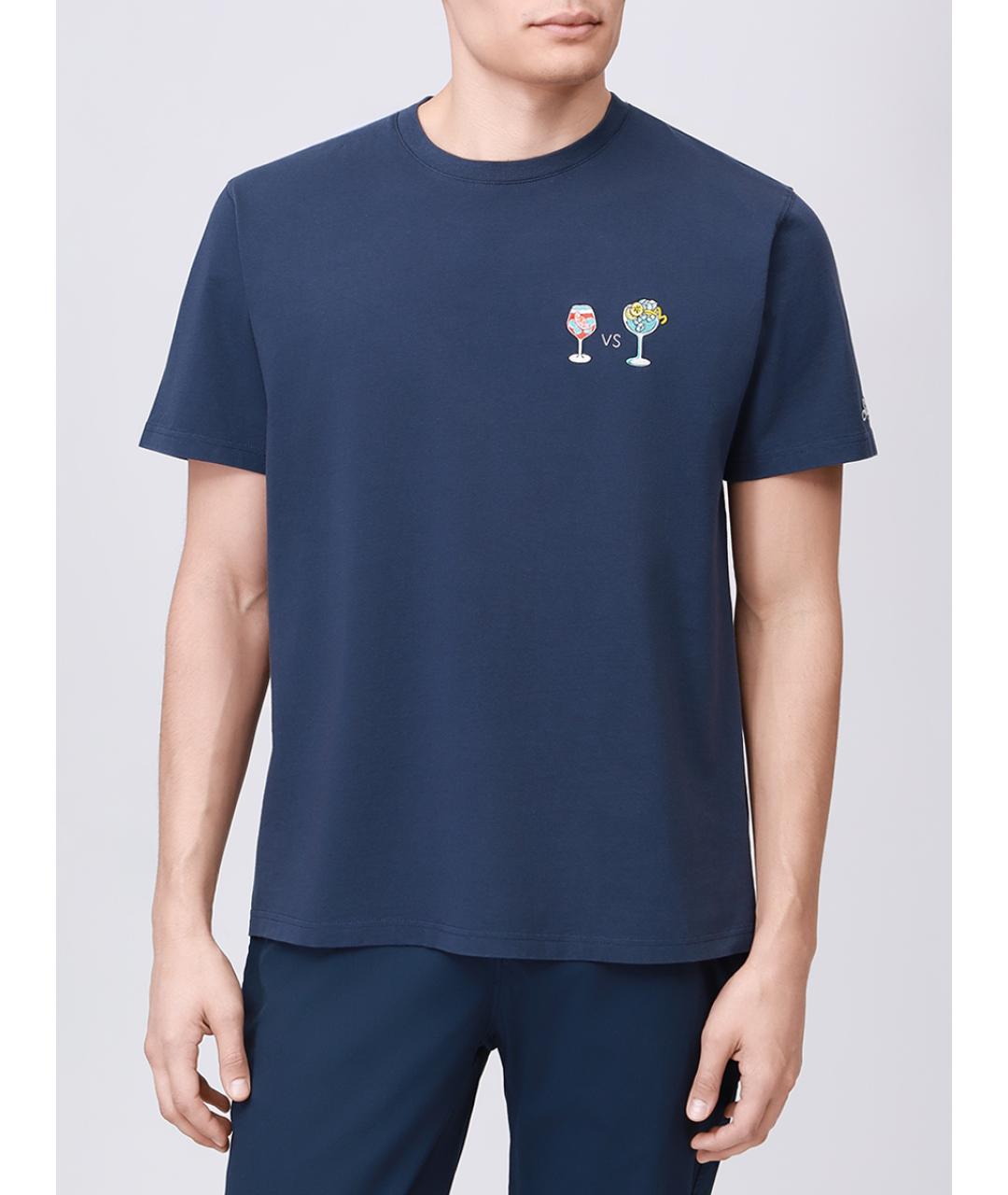 MC2 SAINT BARTH Синяя хлопковая футболка, фото 4