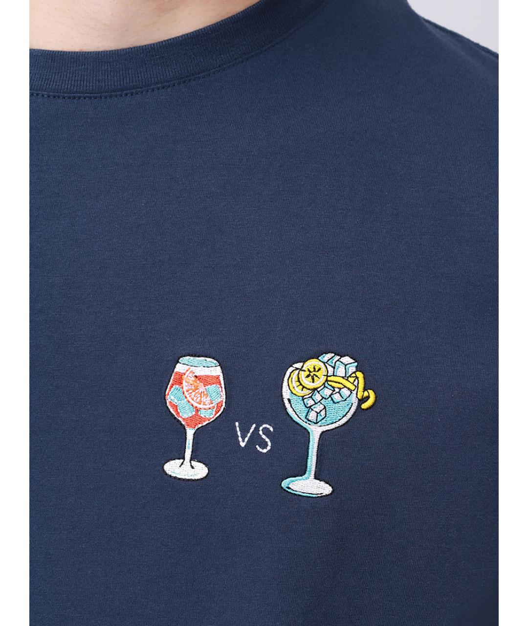 MC2 SAINT BARTH Синяя хлопковая футболка, фото 5