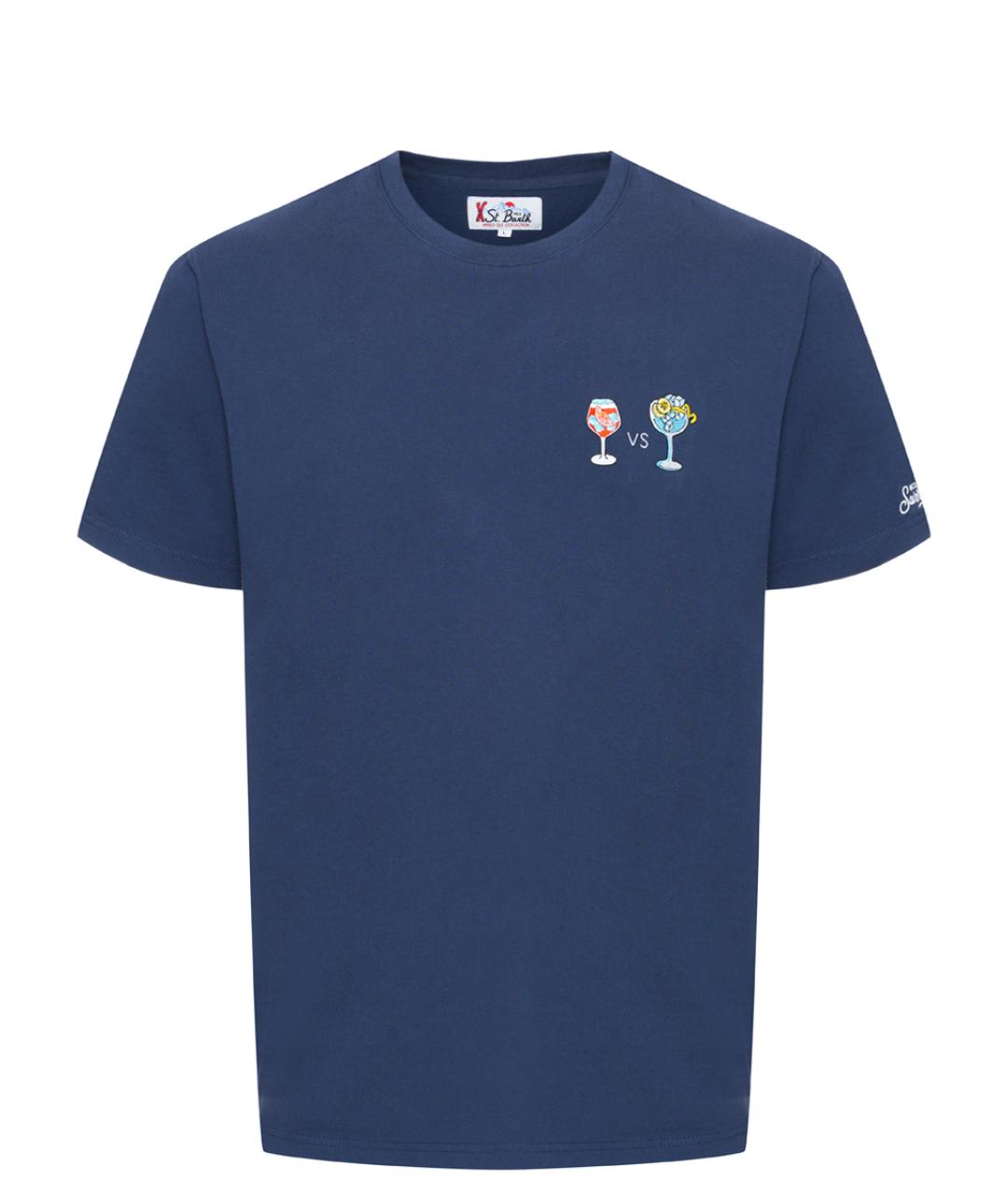 MC2 SAINT BARTH Синяя хлопковая футболка, фото 1