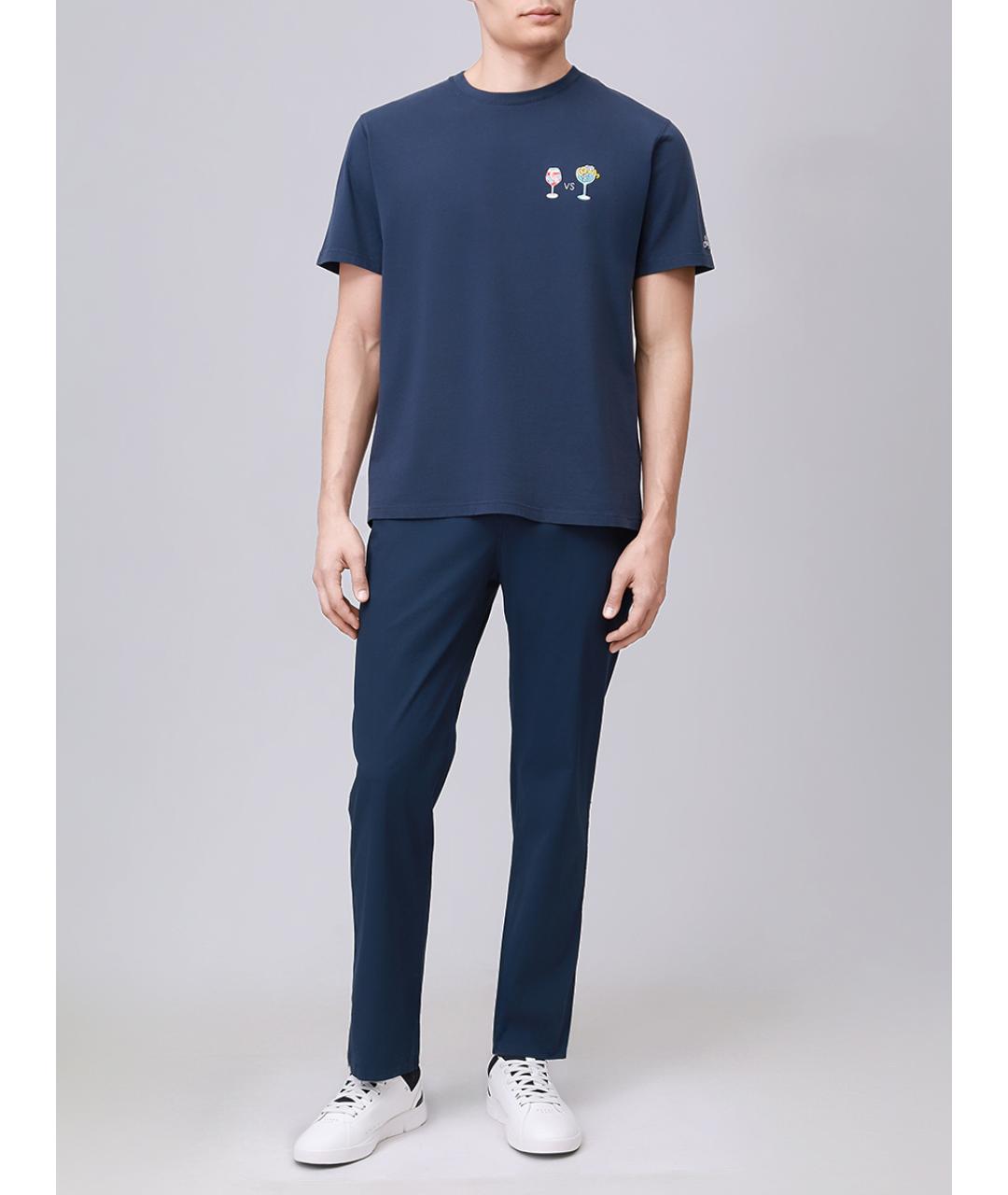 MC2 SAINT BARTH Синяя хлопковая футболка, фото 2