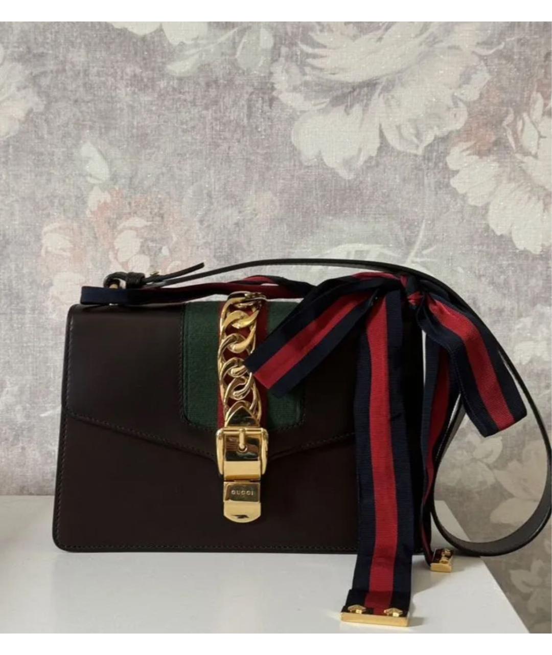 GUCCI Черная кожаная сумка через плечо, фото 2