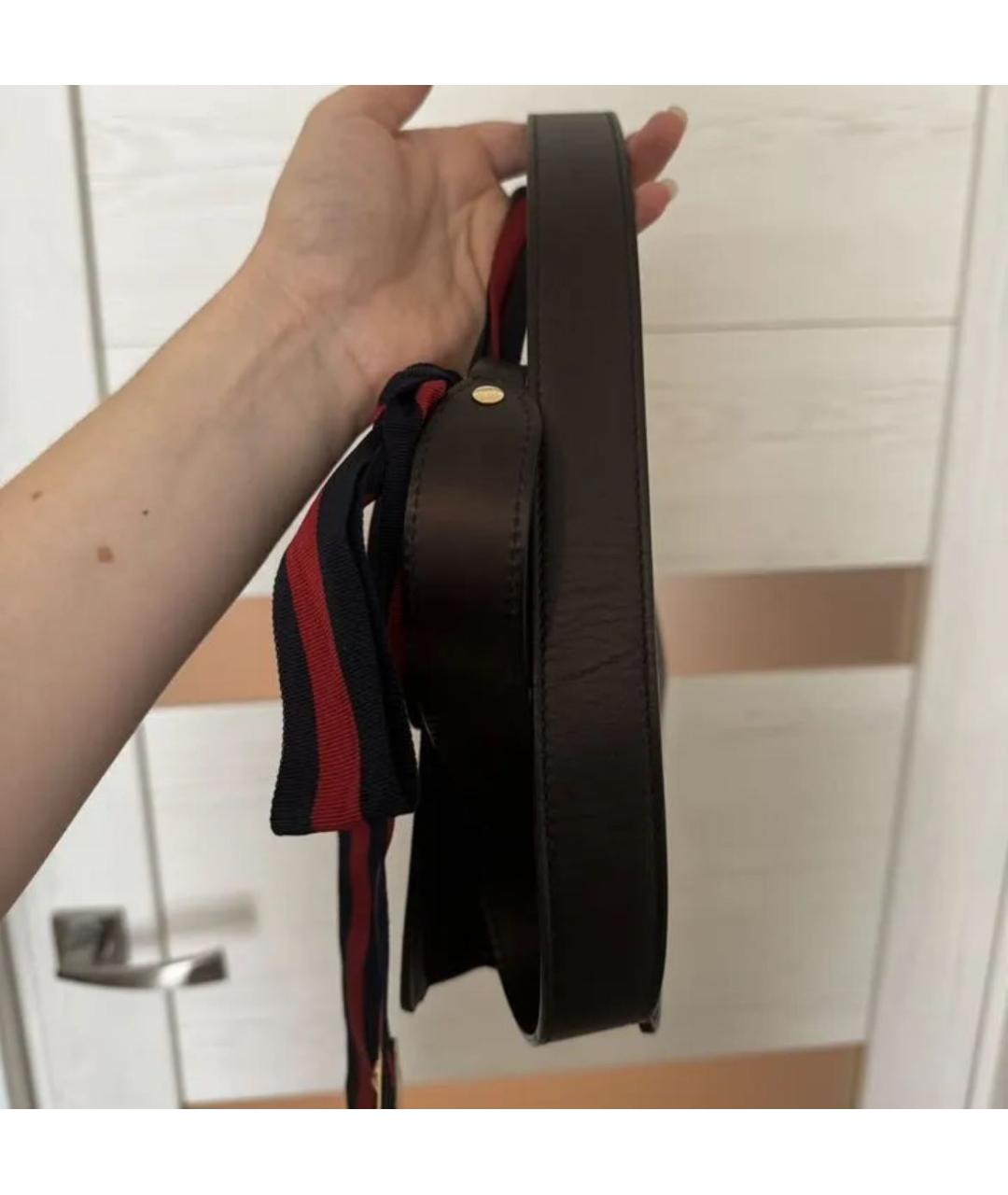 GUCCI Черная кожаная сумка через плечо, фото 4