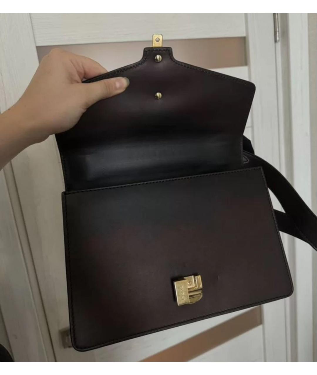 GUCCI Черная кожаная сумка через плечо, фото 6