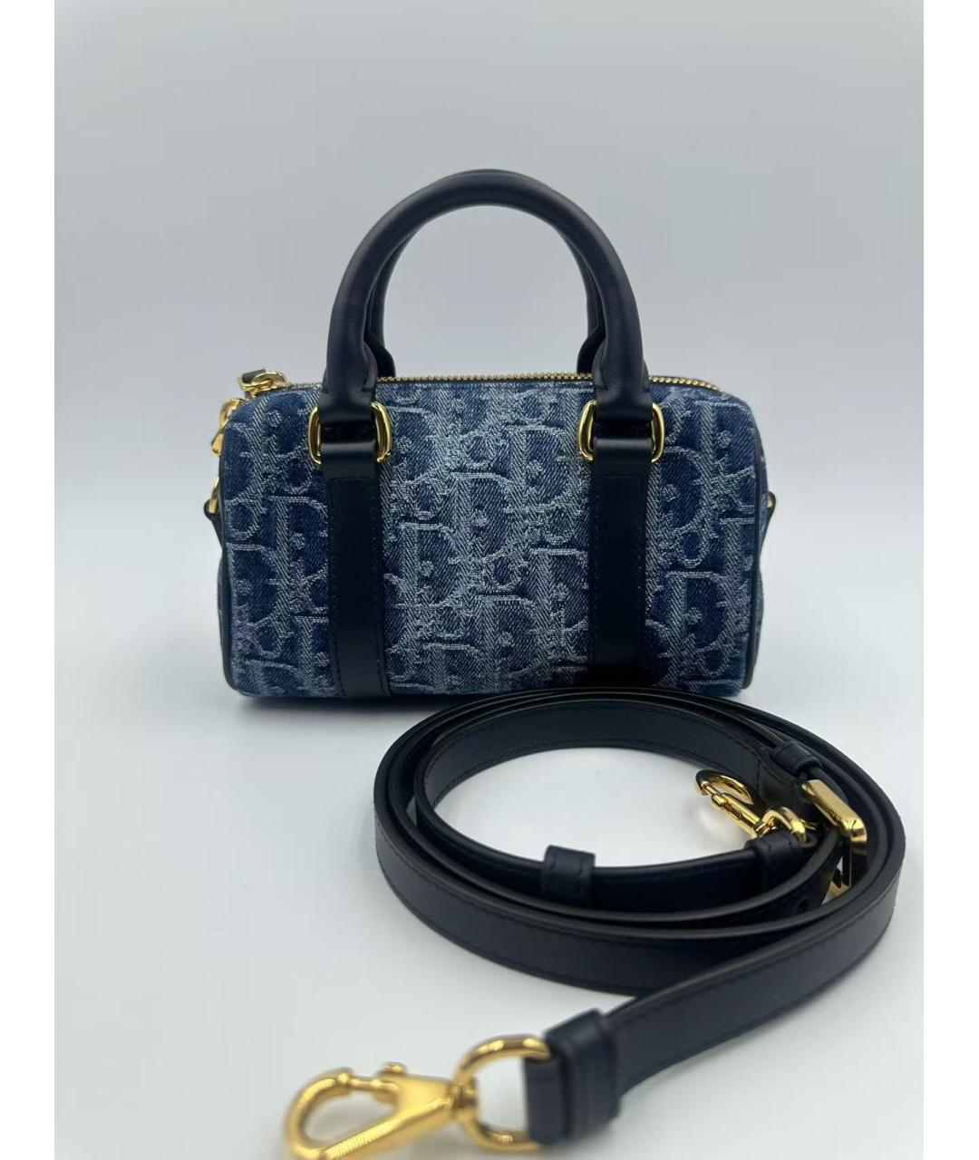 CHRISTIAN DIOR Голубая тканевая сумка через плечо, фото 2