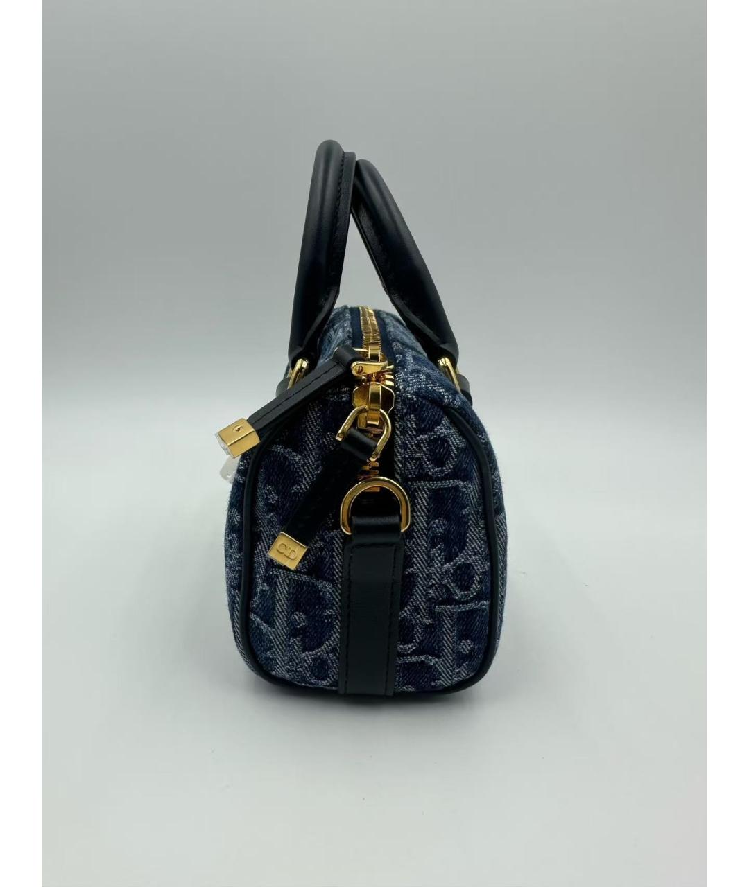 CHRISTIAN DIOR Голубая тканевая сумка через плечо, фото 4