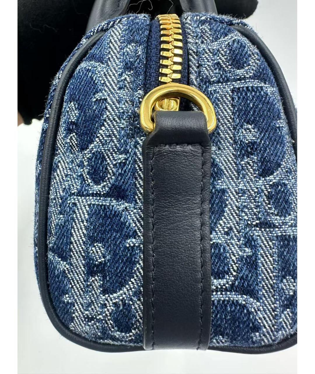CHRISTIAN DIOR Голубая тканевая сумка через плечо, фото 8