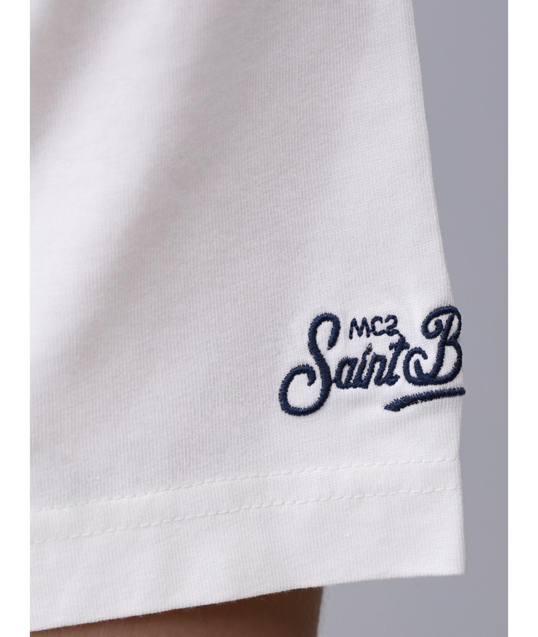 MC2 SAINT BARTH Белая хлопковая футболка, фото 6