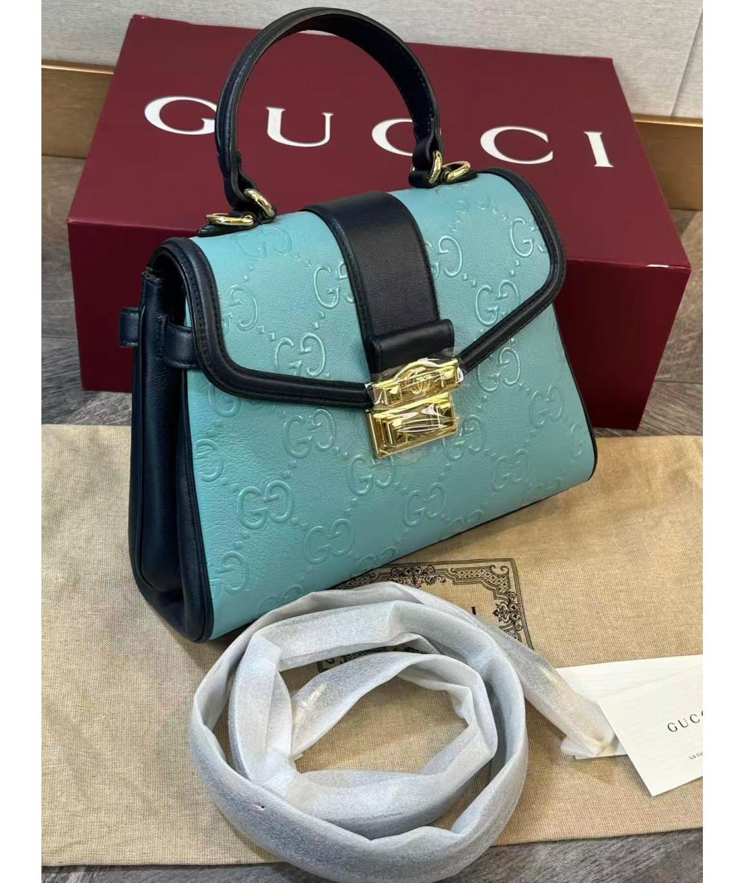 GUCCI Голубая сумка с короткими ручками, фото 4