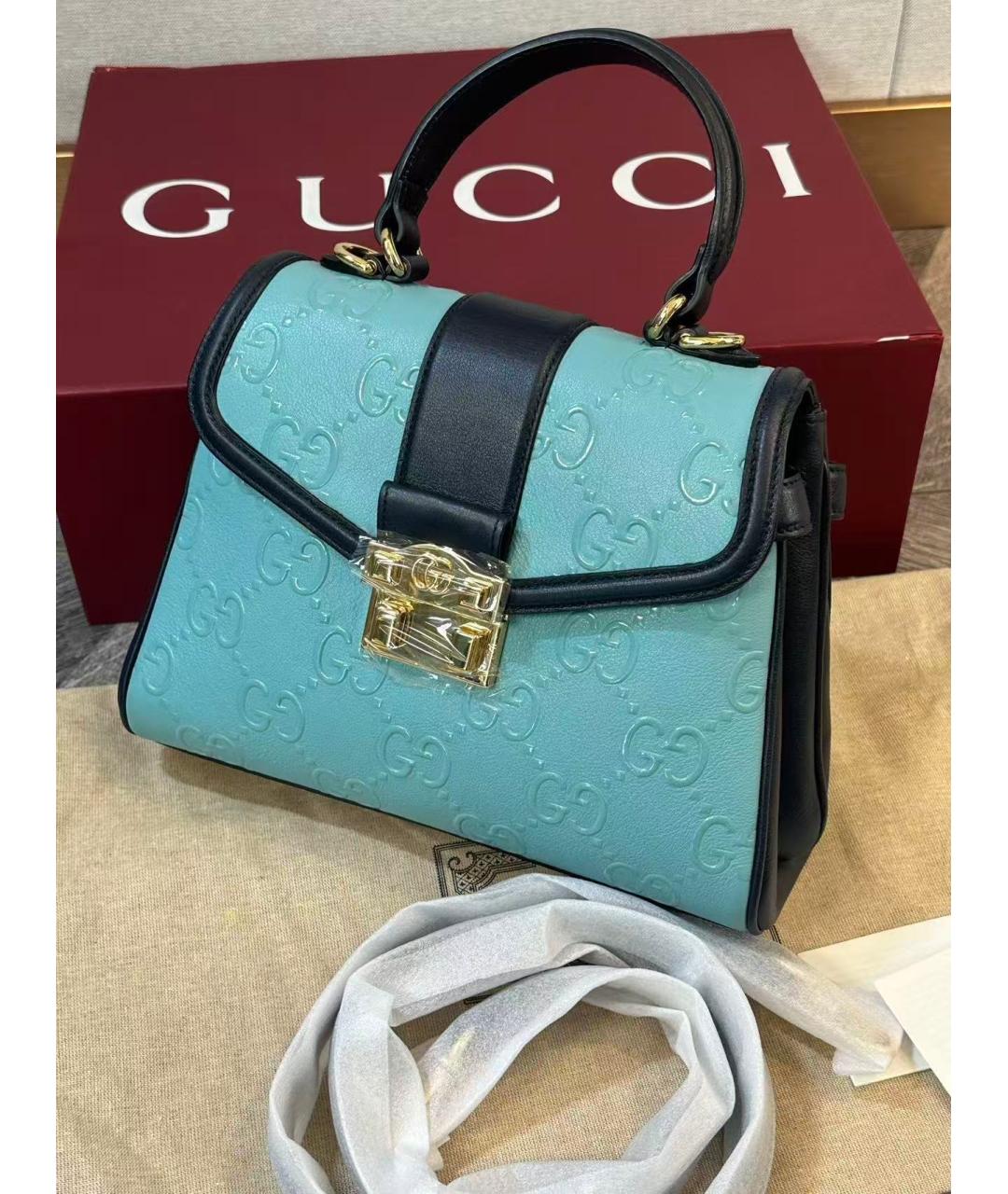 GUCCI Голубая сумка с короткими ручками, фото 5