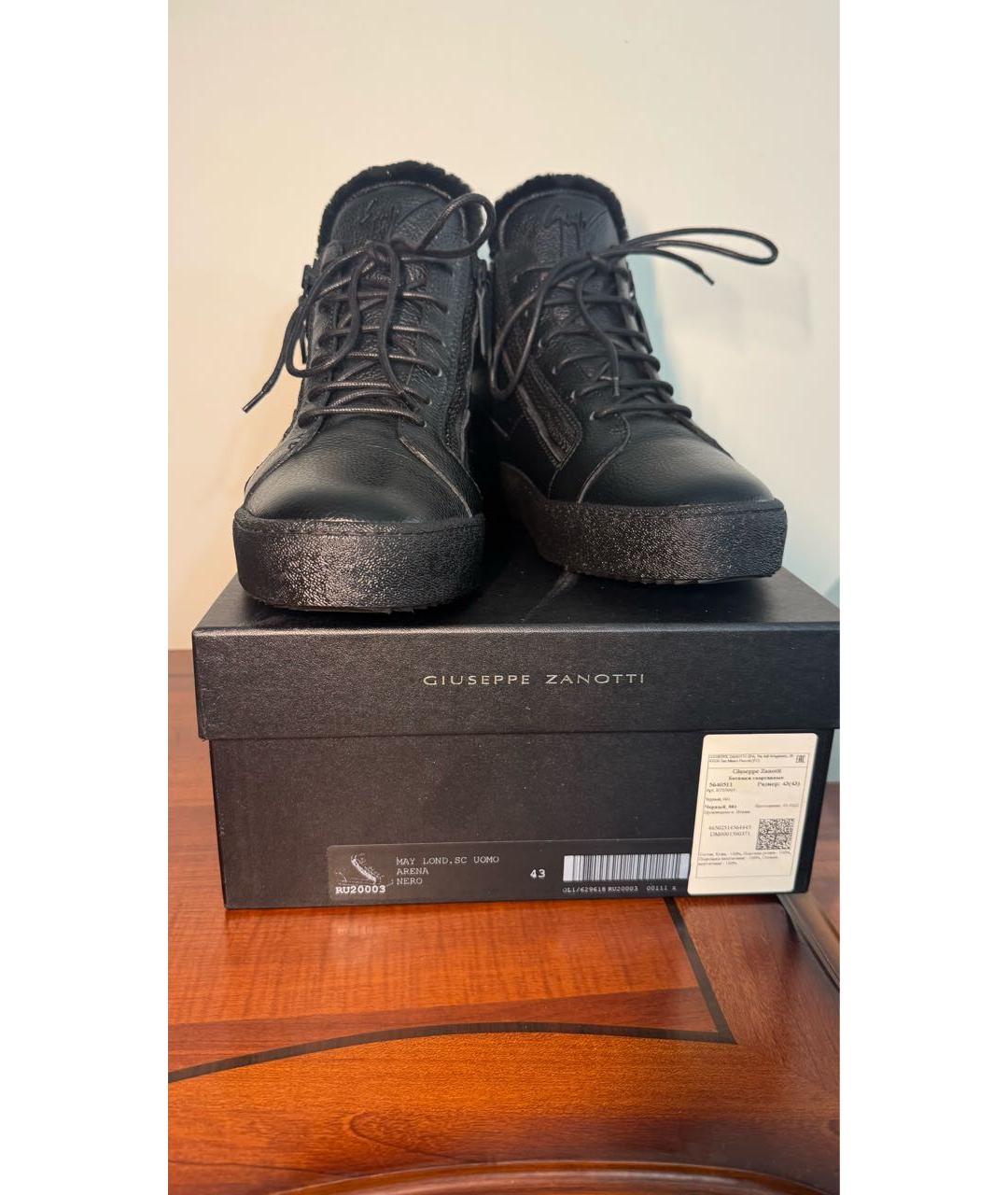 GIUSEPPE ZANOTTI DESIGN Черные кожаные высокие ботинки, фото 7