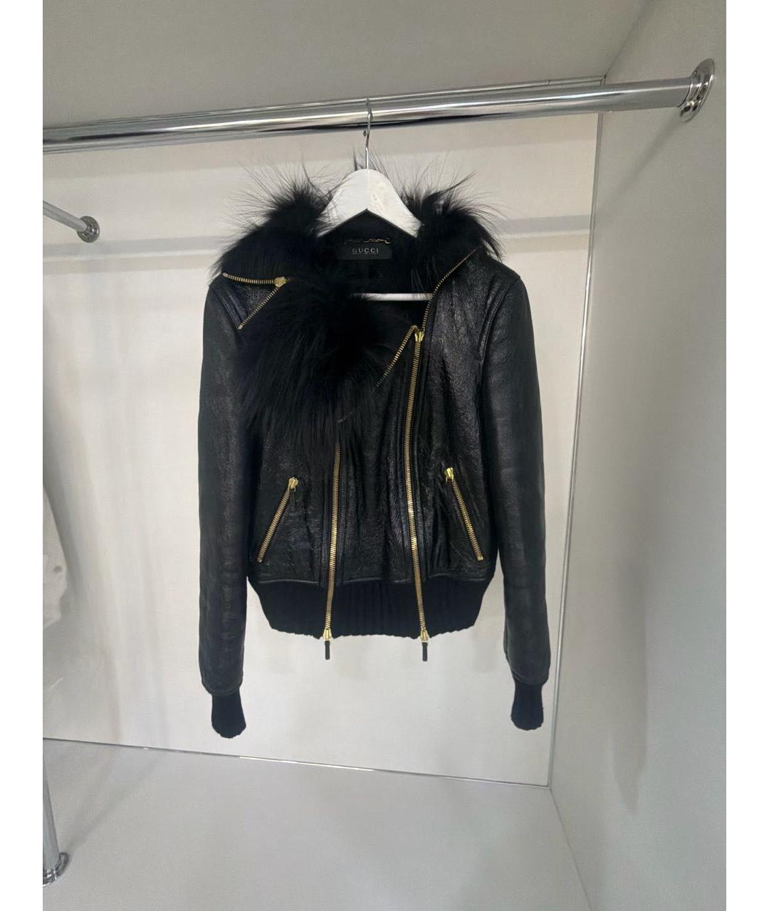 GUCCI Черная кожаная дубленка, фото 9