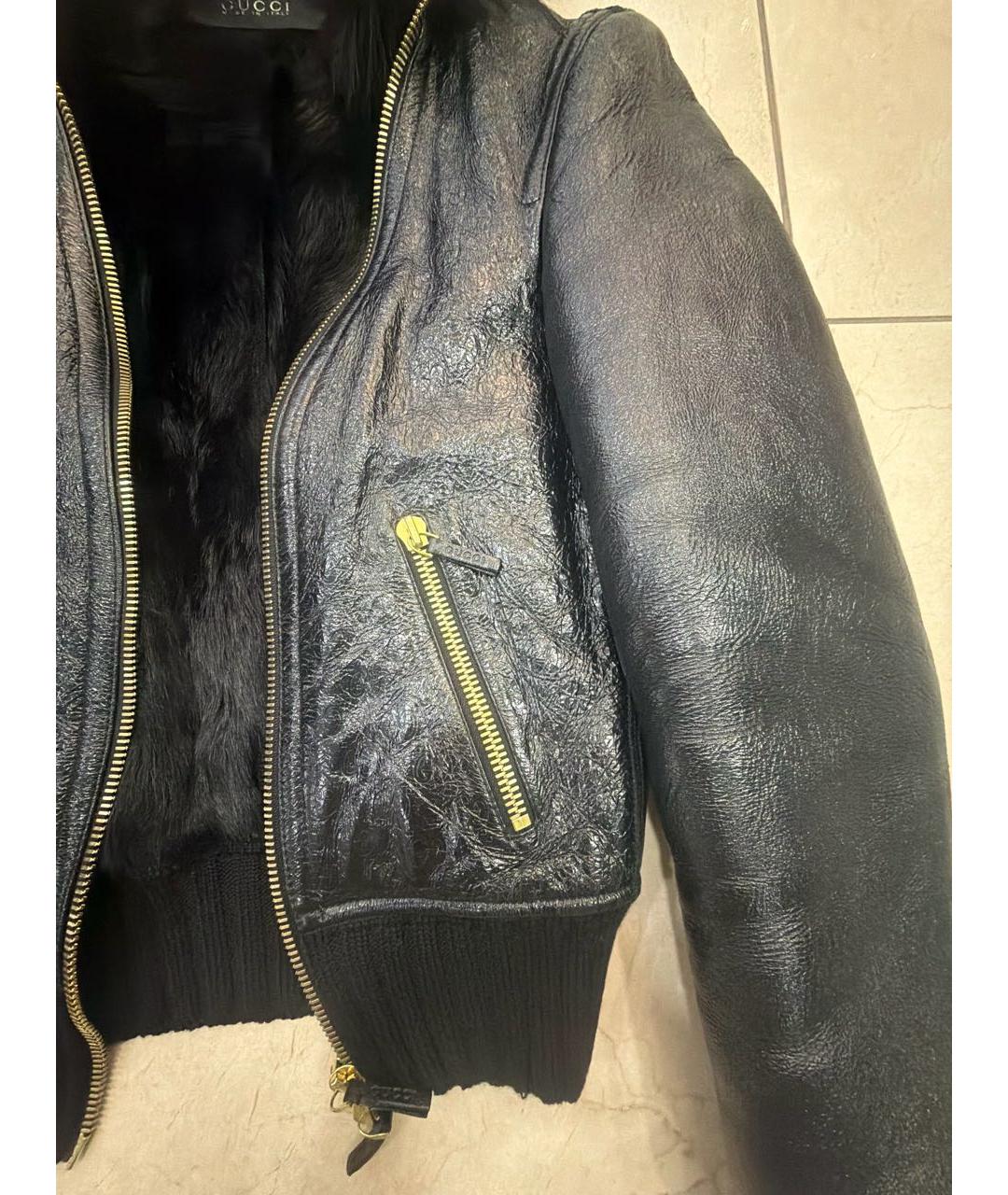 GUCCI Черная кожаная дубленка, фото 5