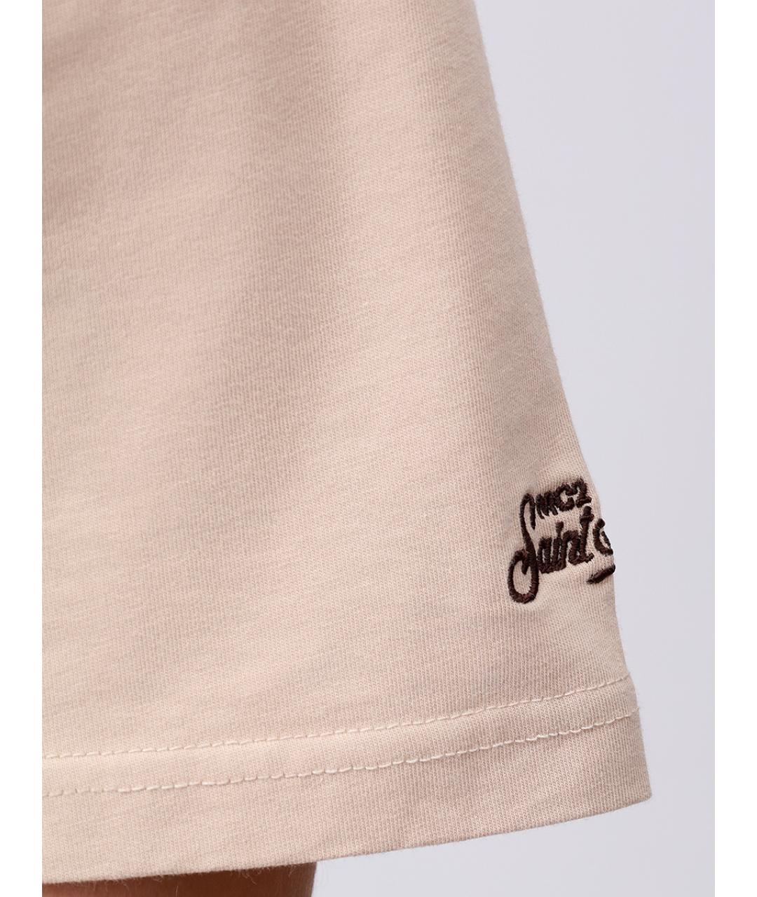 MC2 SAINT BARTH Бежевая хлопковая футболка, фото 6