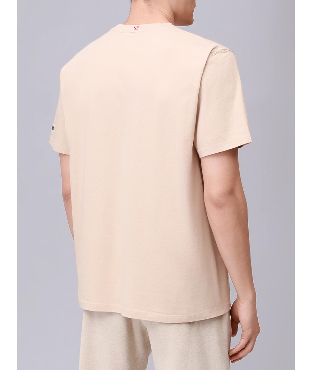 MC2 SAINT BARTH Бежевая хлопковая футболка, фото 3