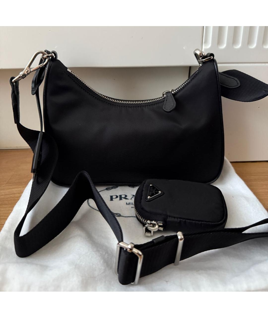 PRADA Черная тканевая сумка через плечо, фото 3