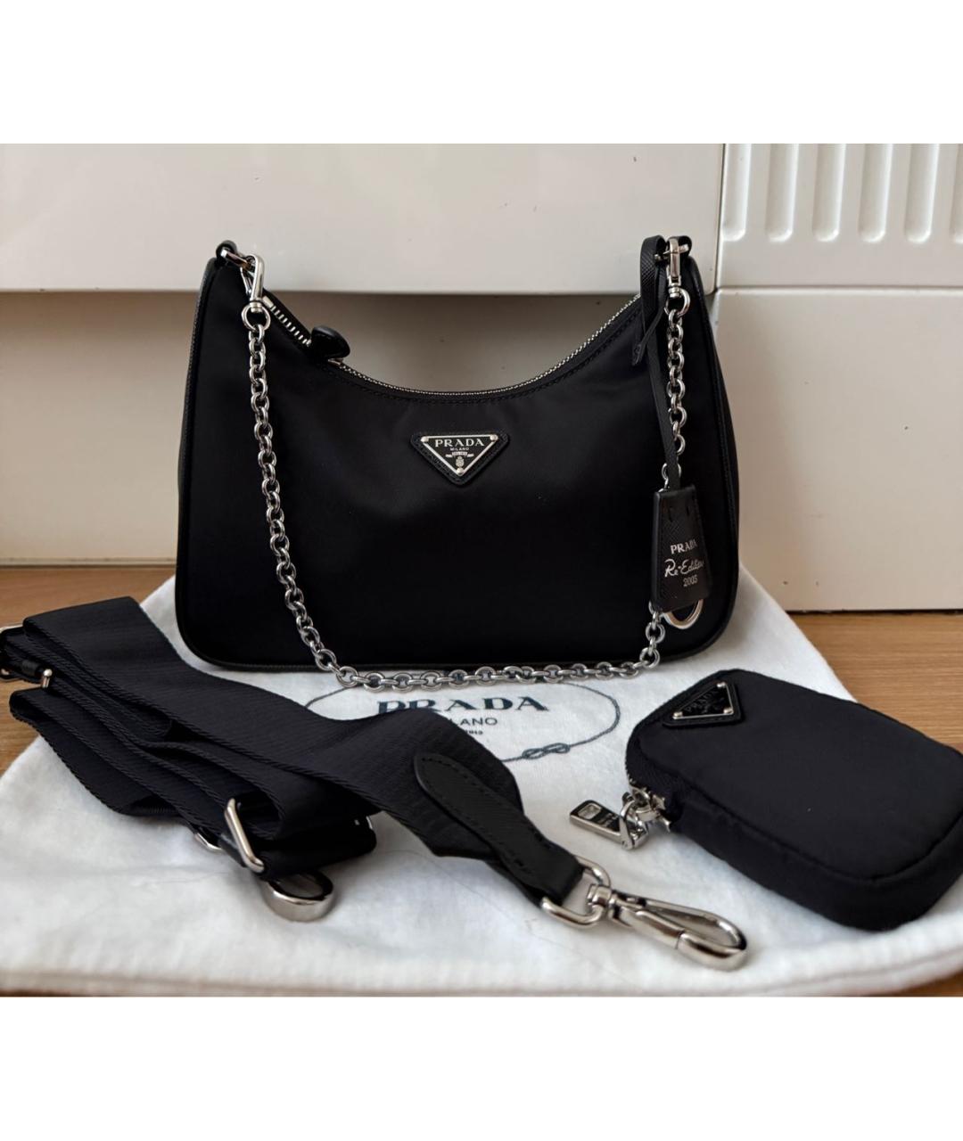 PRADA Черная тканевая сумка через плечо, фото 8