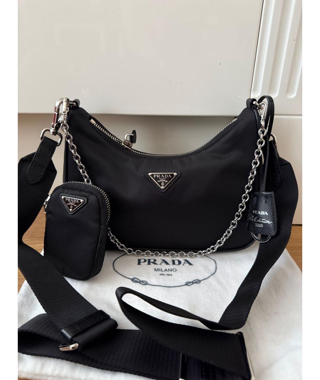 PRADA Черная тканевая сумка через плечо, фото 9