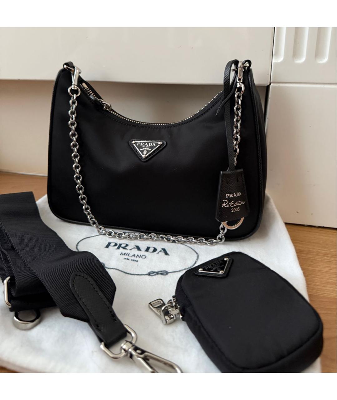 PRADA Черная тканевая сумка через плечо, фото 2