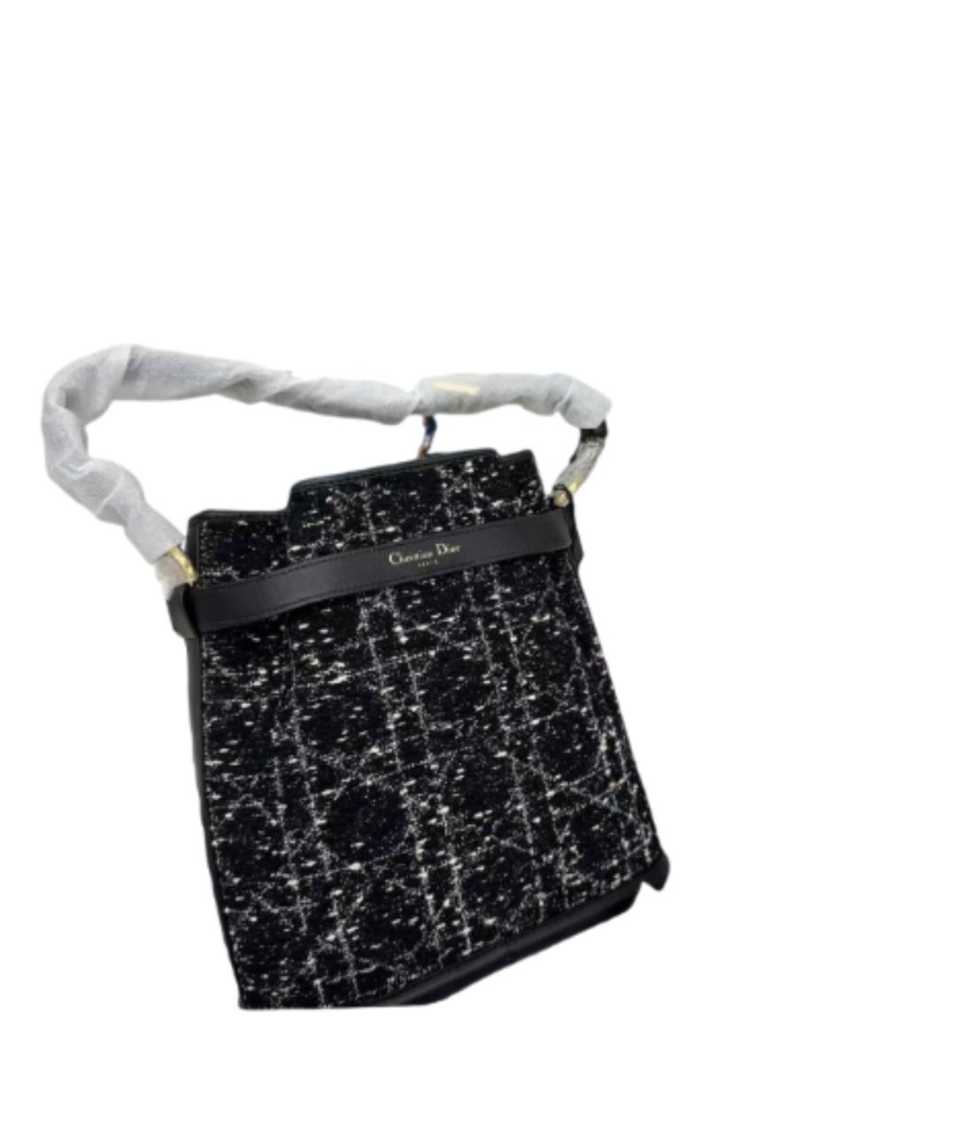 CHRISTIAN DIOR Черная твидовая сумка через плечо, фото 6