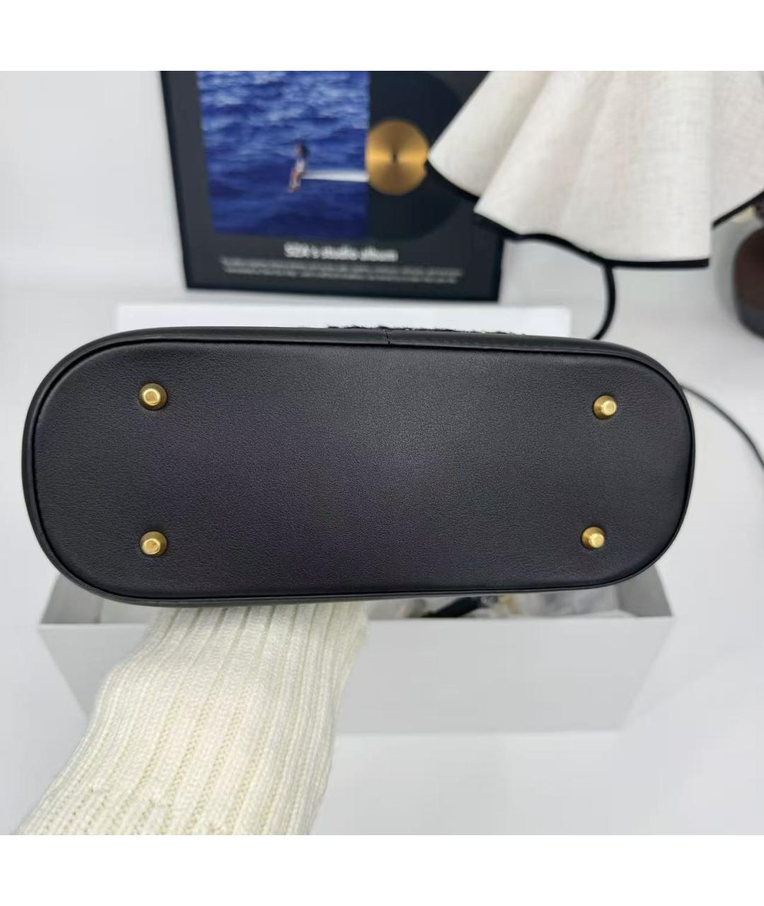 CHRISTIAN DIOR Черная твидовая сумка через плечо, фото 5