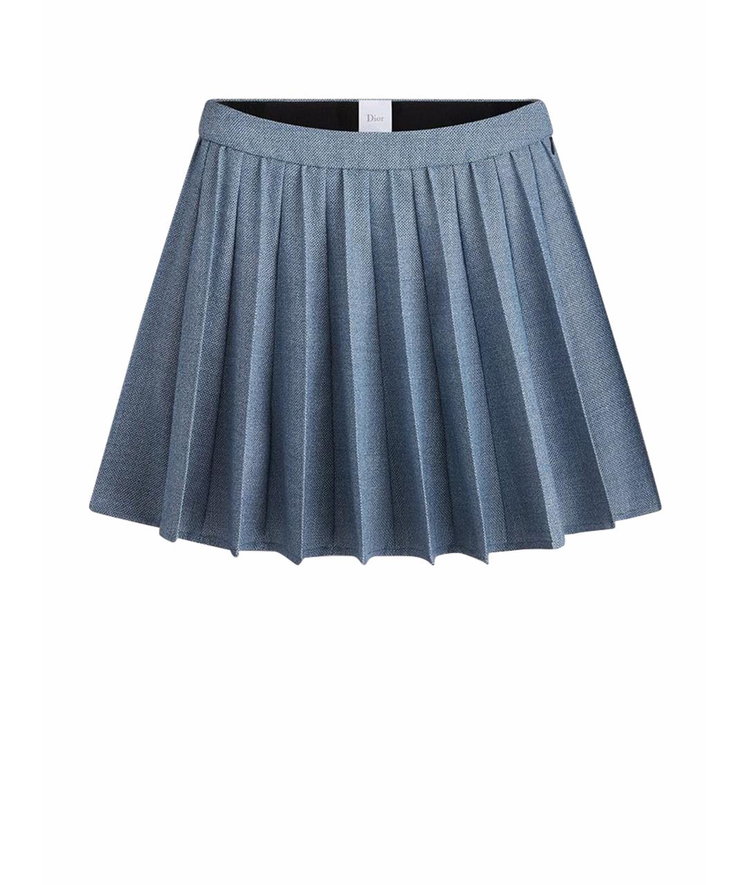 CHRISTIAN DIOR Голубая юбка мини, фото 1