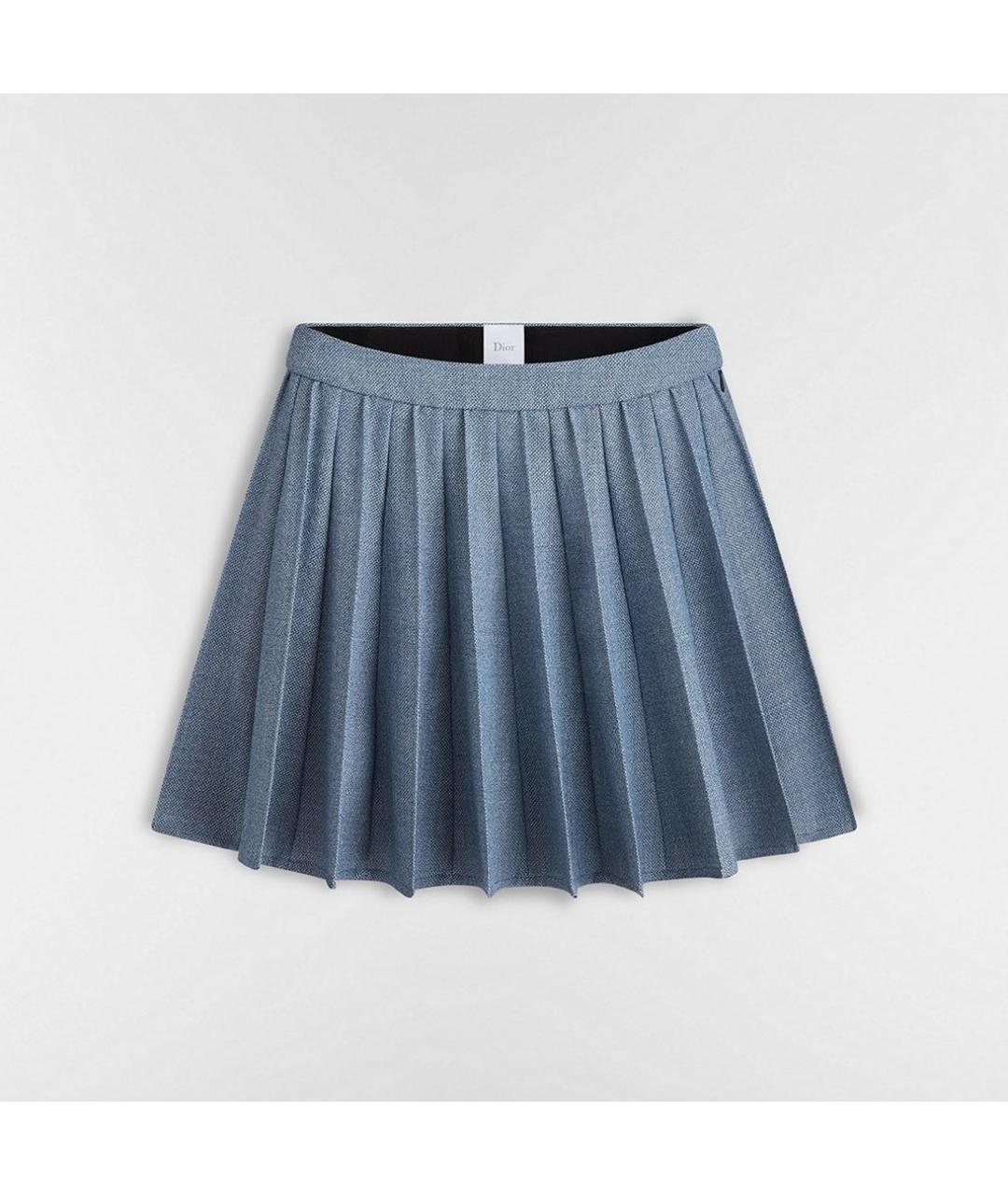CHRISTIAN DIOR Голубая юбка мини, фото 4