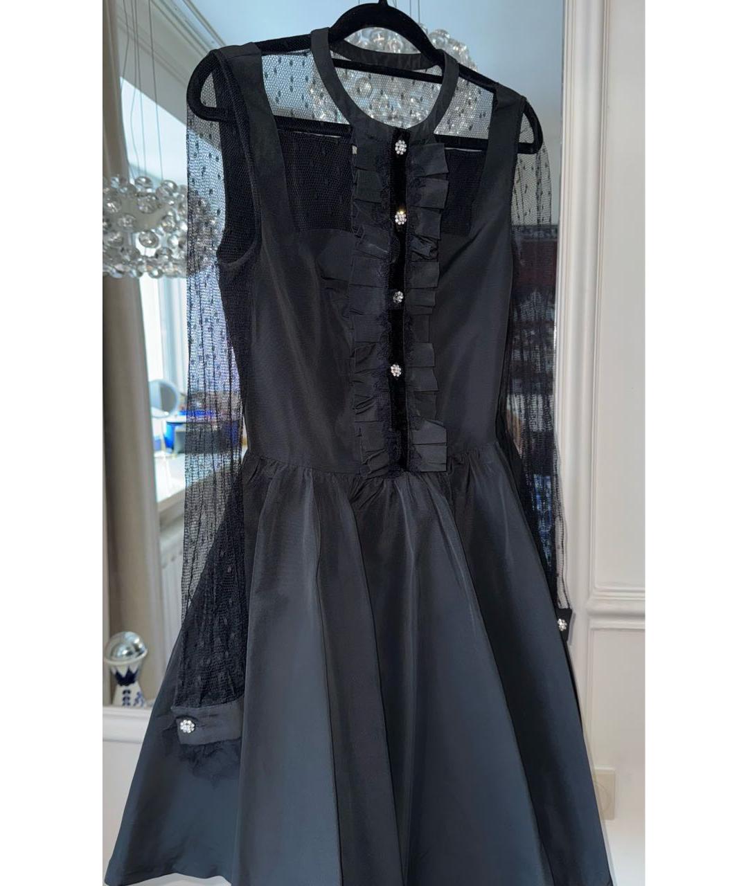 PHILOSOPHY DI LORENZO SERAFINI Черное кружевное коктейльное платье, фото 3