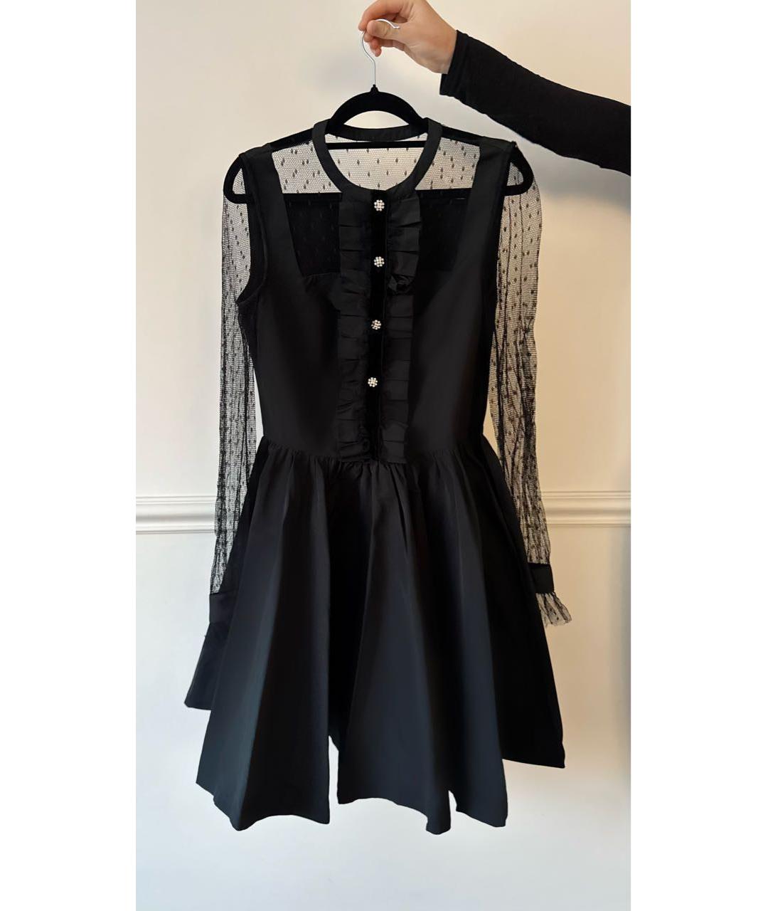 PHILOSOPHY DI LORENZO SERAFINI Черное кружевное коктейльное платье, фото 2