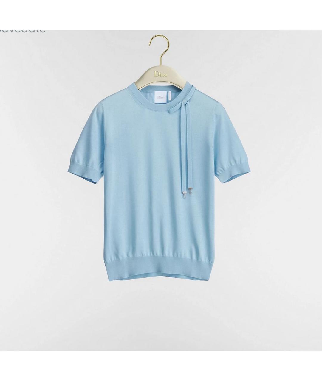 CHRISTIAN DIOR Голубой джемпер / свитер, фото 4