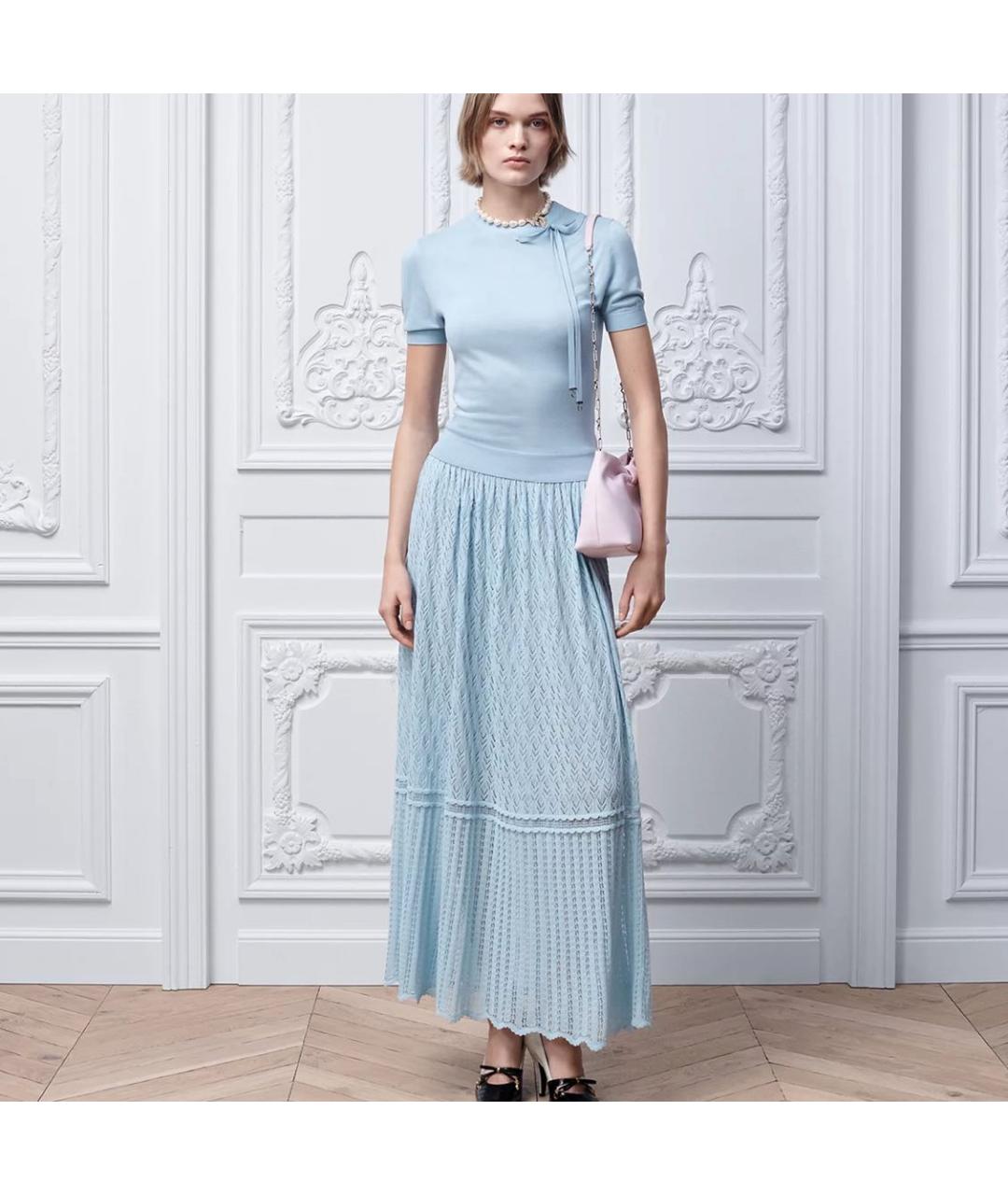 CHRISTIAN DIOR Голубой джемпер / свитер, фото 2