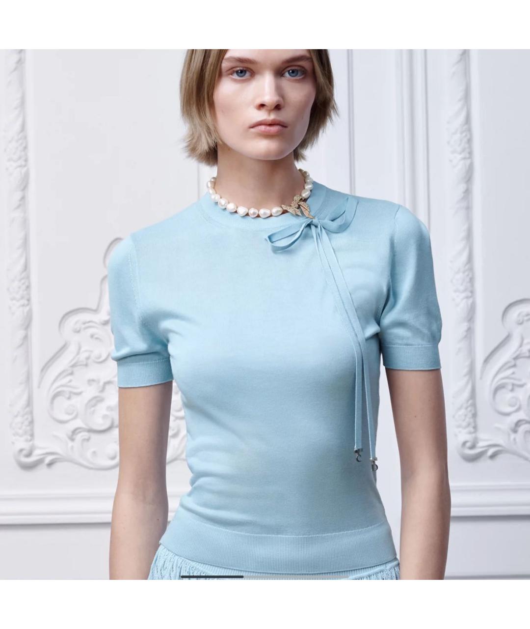 CHRISTIAN DIOR Голубой джемпер / свитер, фото 3