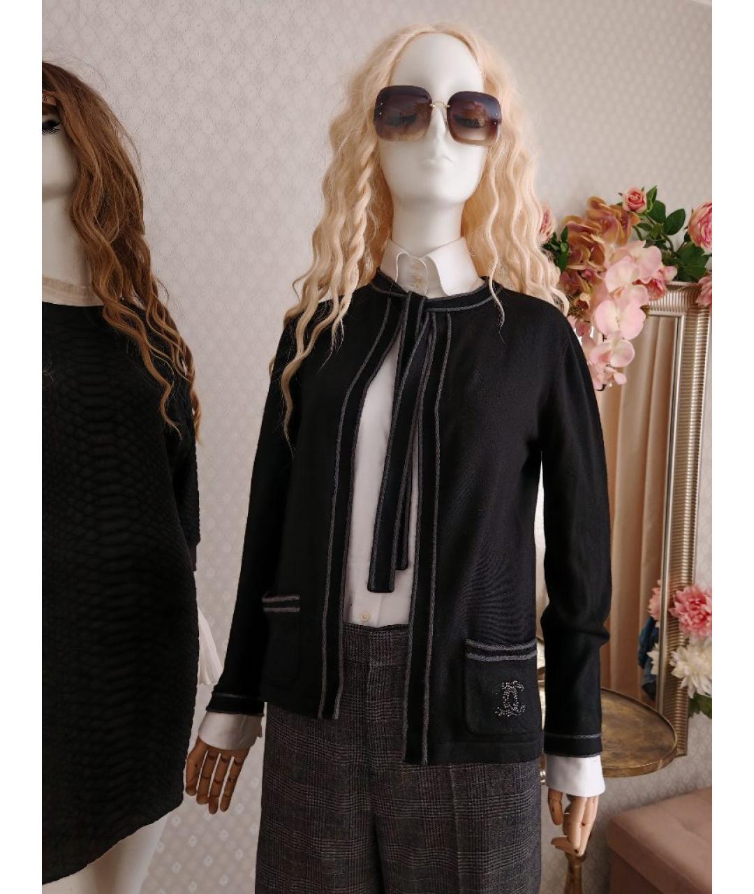 CHANEL Черный шерстяной кардиган, фото 7