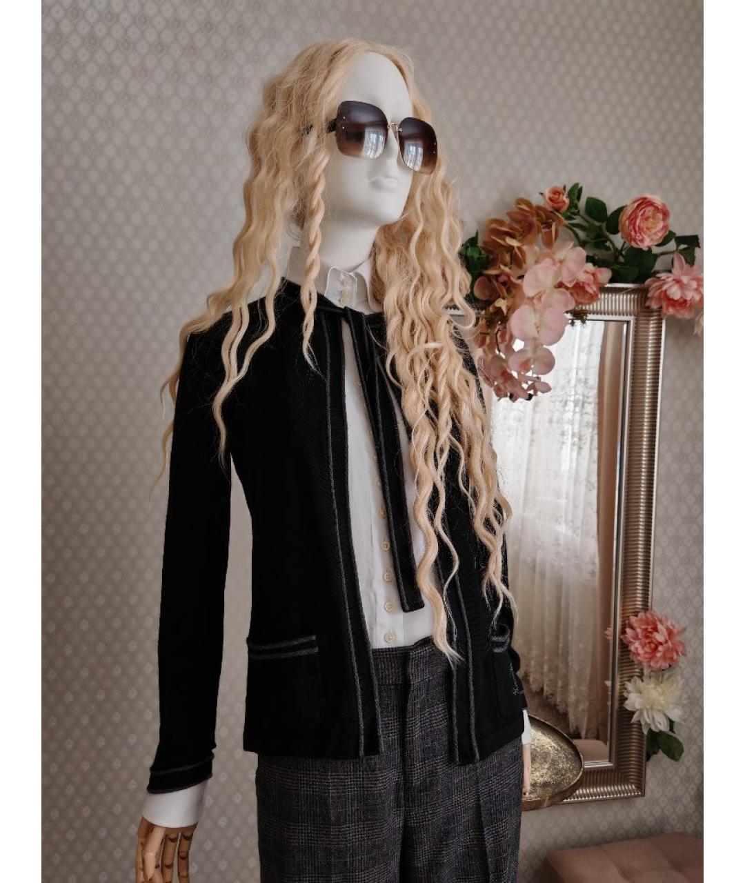 CHANEL Черный шерстяной кардиган, фото 6