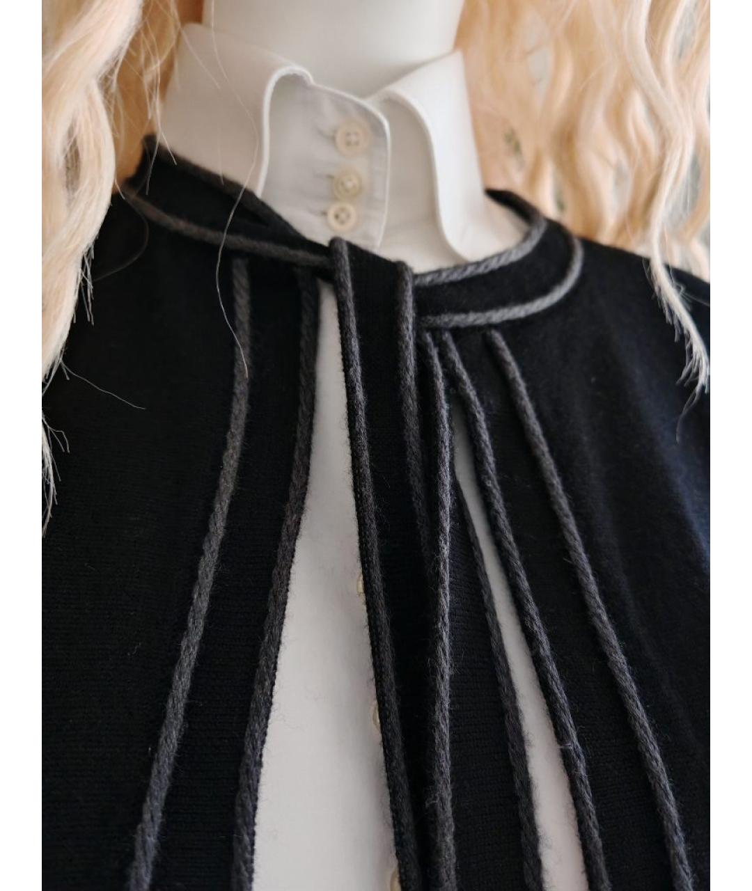 CHANEL Черный шерстяной кардиган, фото 4