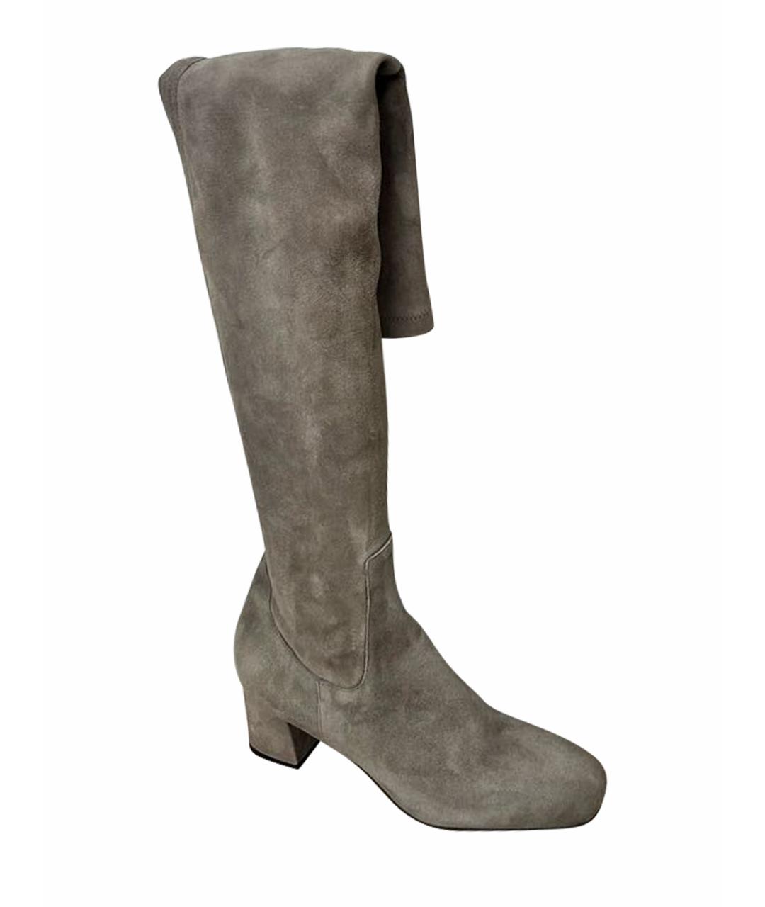 SANTONI Серые замшевые ботфорты, фото 1