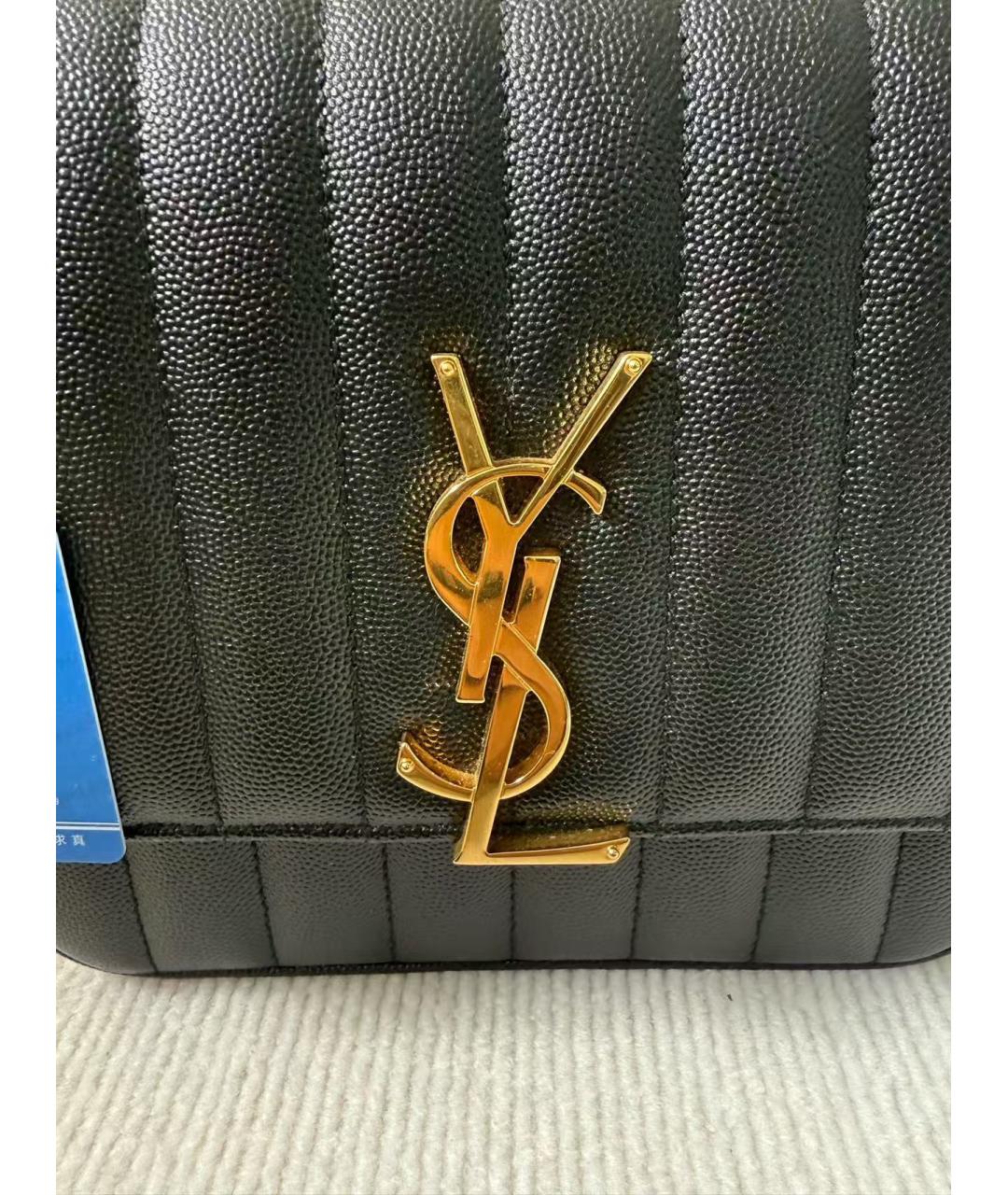 YVES SAINT LAURENT BEAUTY Черная кожаная сумка через плечо, фото 3