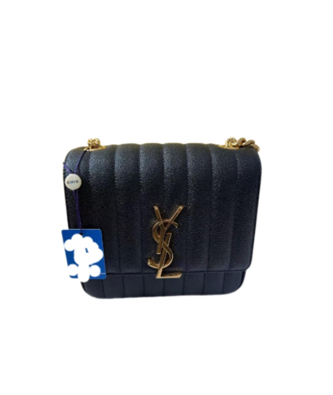 YVES SAINT LAURENT BEAUTY Черная кожаная сумка через плечо, фото 8