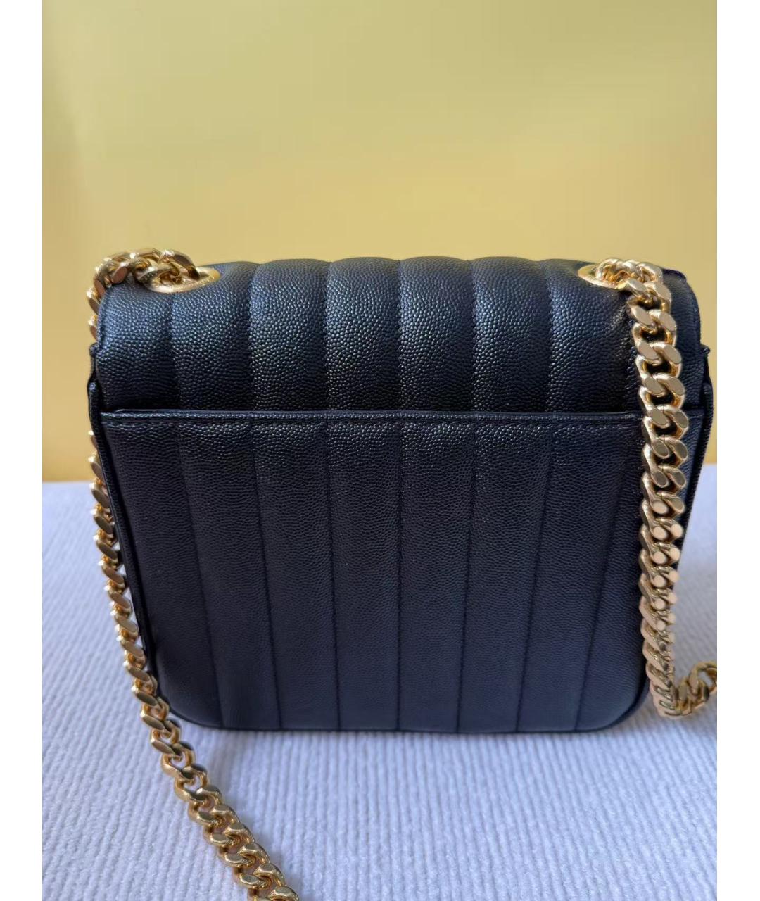 YVES SAINT LAURENT BEAUTY Черная кожаная сумка через плечо, фото 5