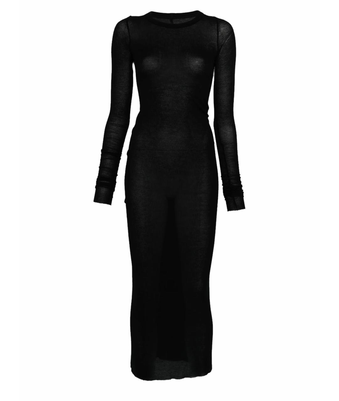 RICK OWENS Черное шелковое повседневное платье, фото 1