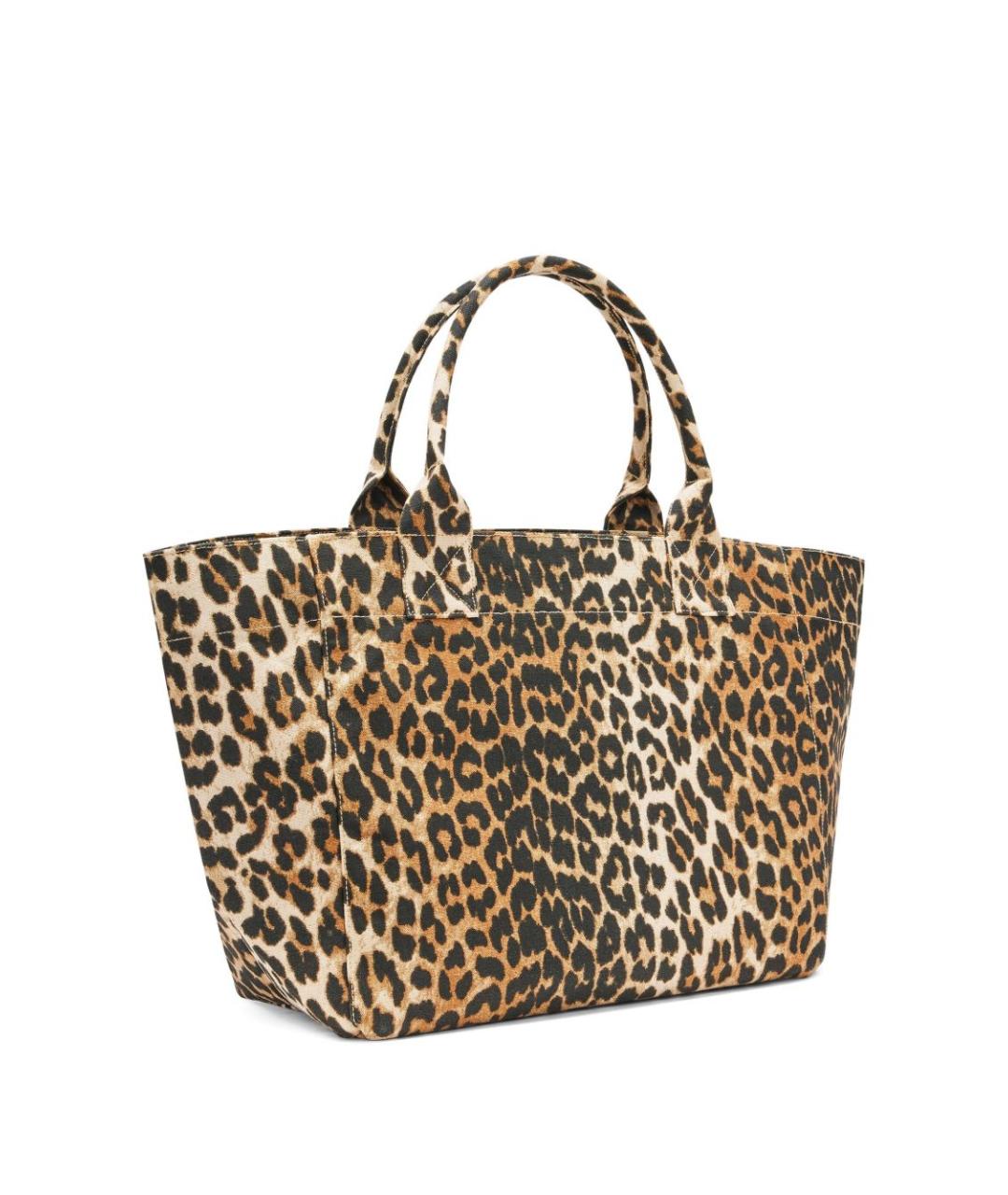 GANNI Коричневая хлопковая сумка тоут, фото 2