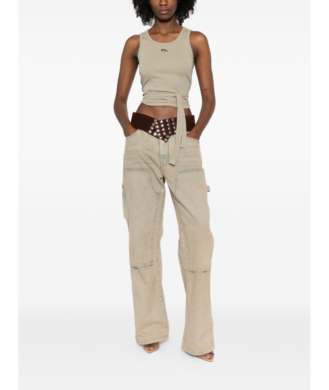 DIESEL Бежевая хлопковая майка, фото 2