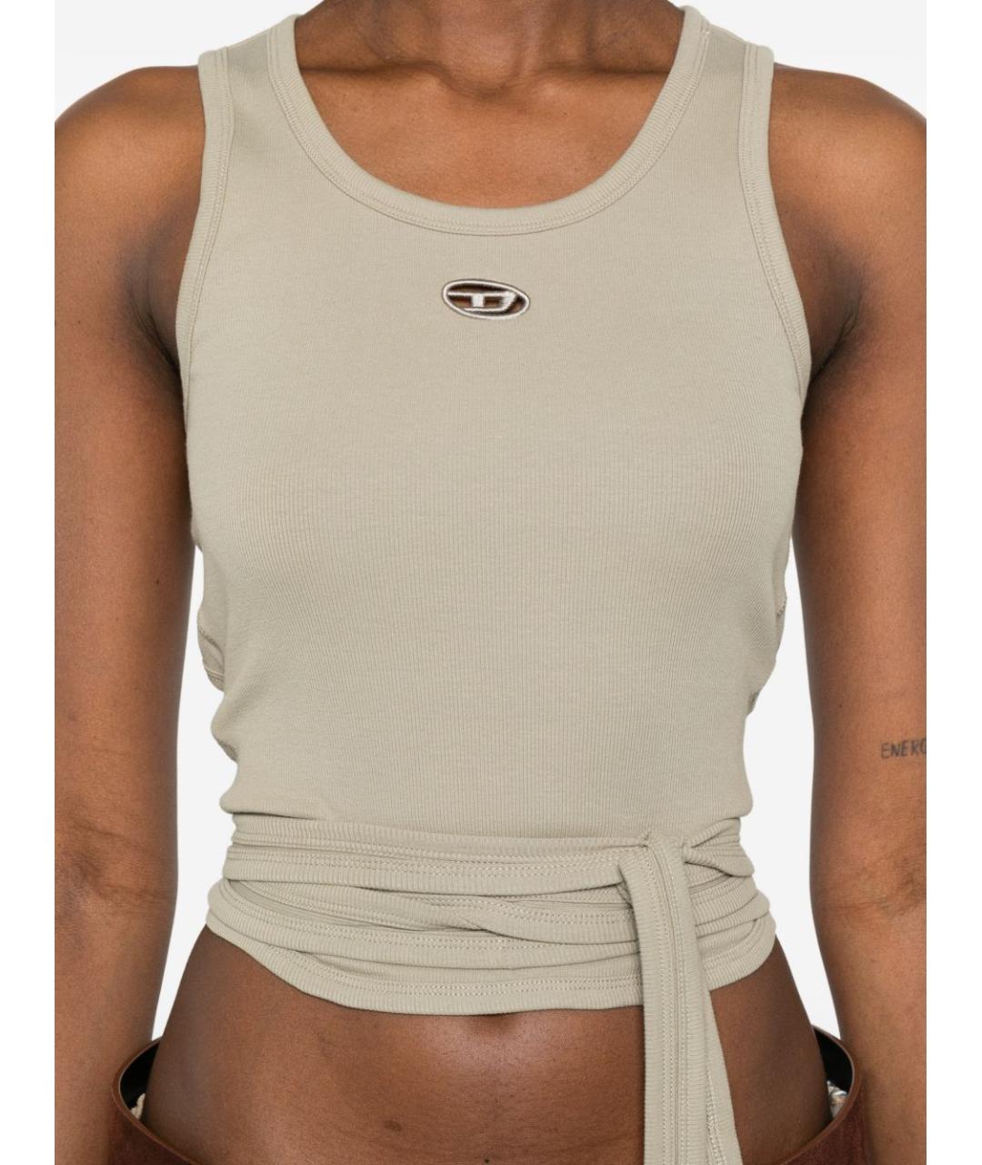 DIESEL Бежевая хлопковая майка, фото 3