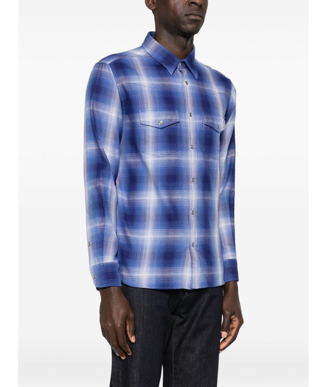TOM FORD Синяя хлопковая кэжуал рубашка, фото 5