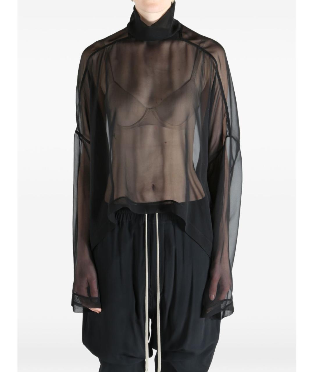 RICK OWENS Черная полиамидовая рубашка, фото 2