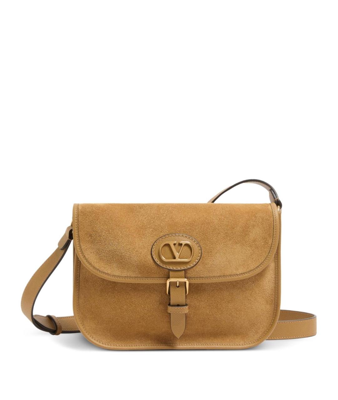 VALENTINO Бежевая кожаная сумка на плечо, фото 1