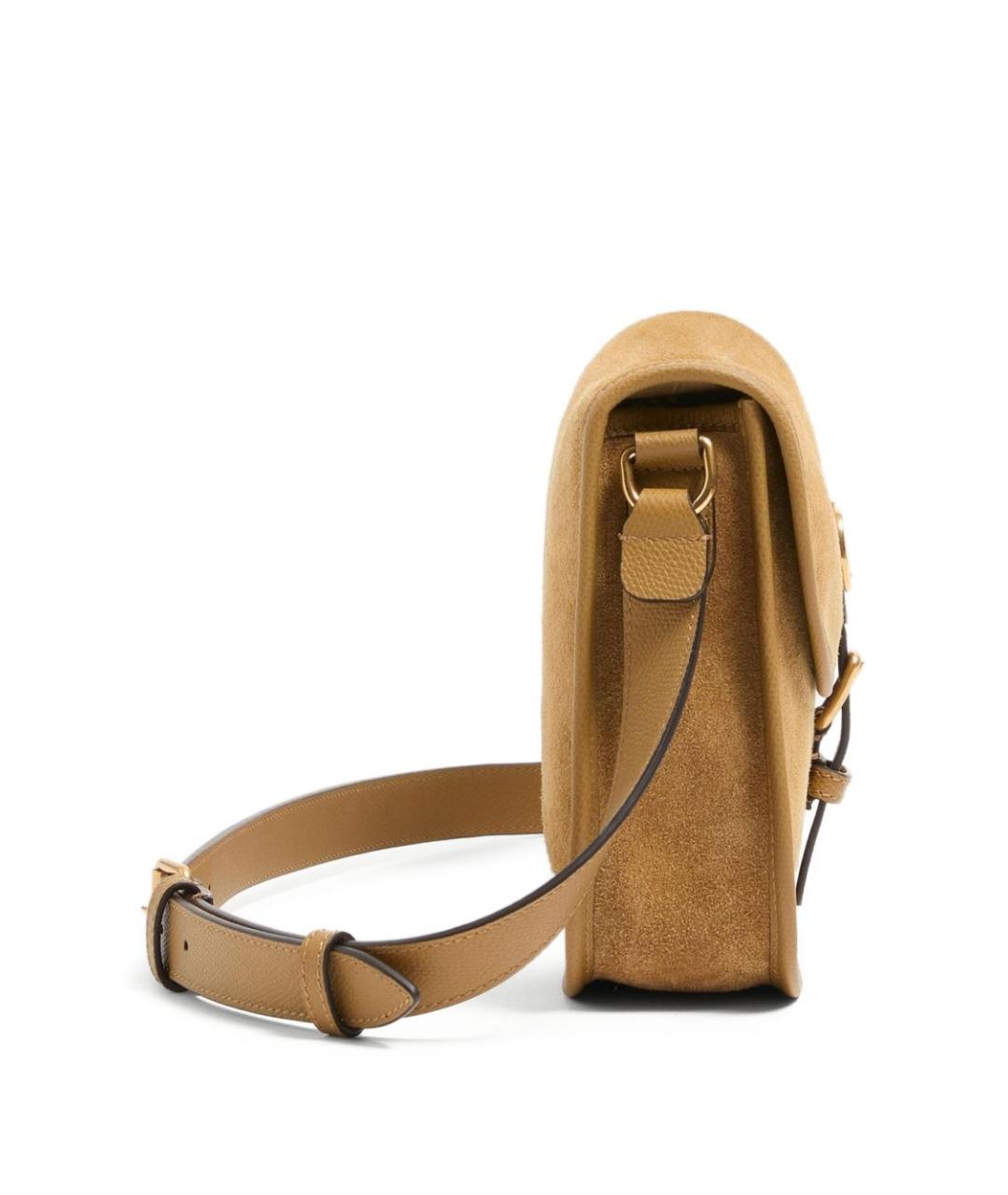 VALENTINO Бежевая кожаная сумка на плечо, фото 3