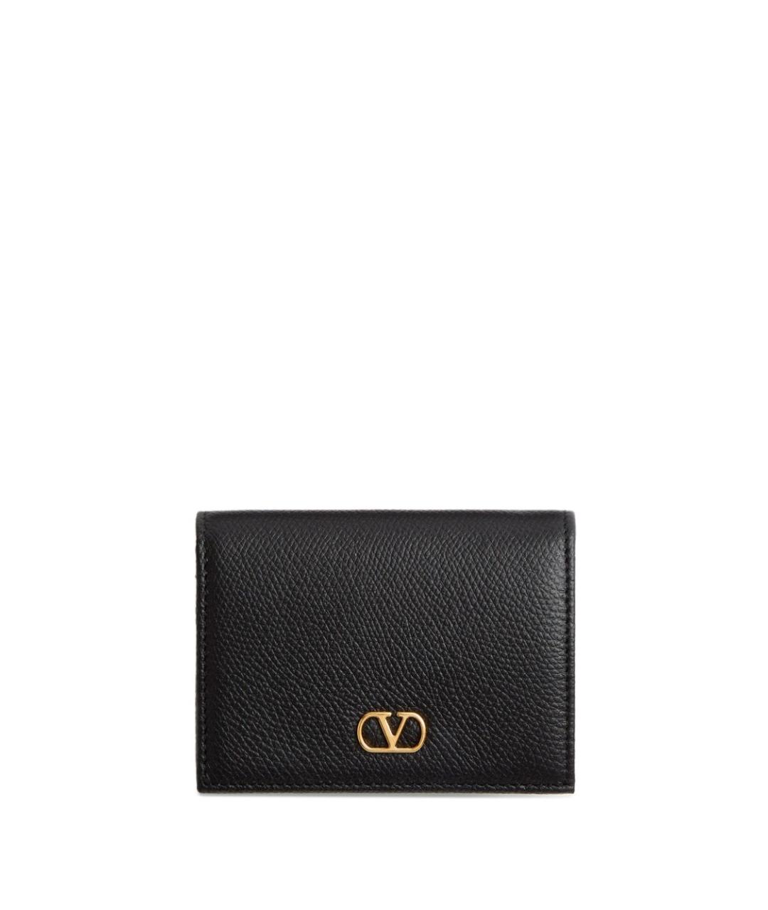 VALENTINO Черный кожаный кошелек, фото 1
