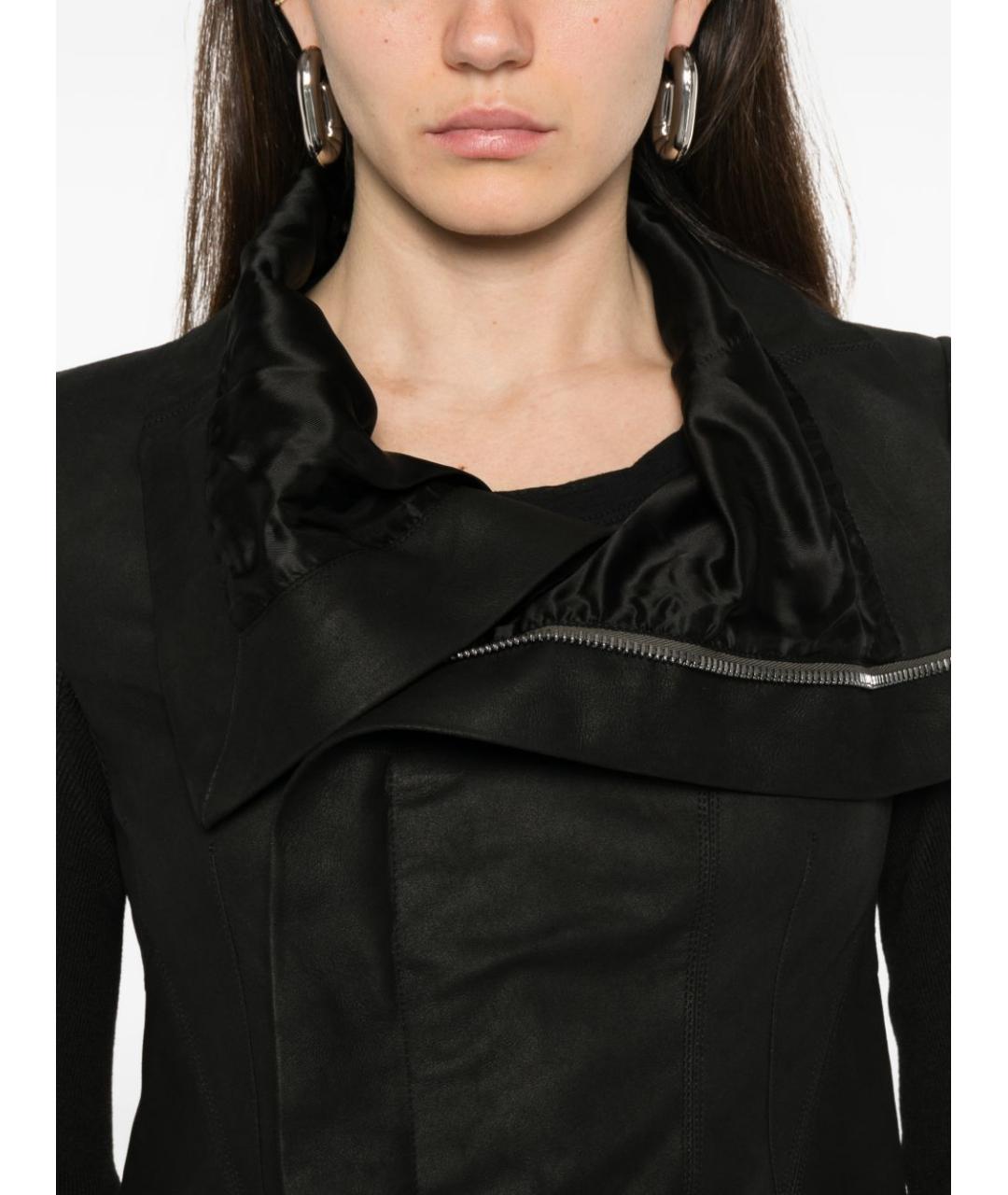 RICK OWENS Черная кожаная куртка, фото 5