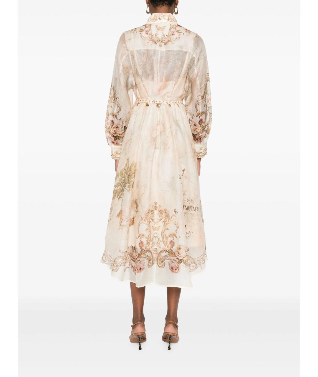 ZIMMERMANN Мульти льняное повседневное платье, фото 4