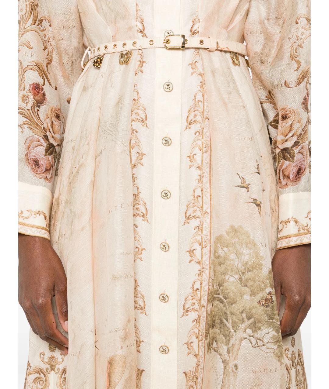 ZIMMERMANN Мульти льняное повседневное платье, фото 5